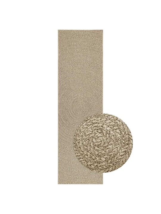 Matto zizur beige 80x250 cm juuttityyli sisä- ja ulkokäyttöön