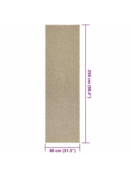 Matto zizur beige 80x250 cm juuttityyli sisä- ja ulkokäyttöön