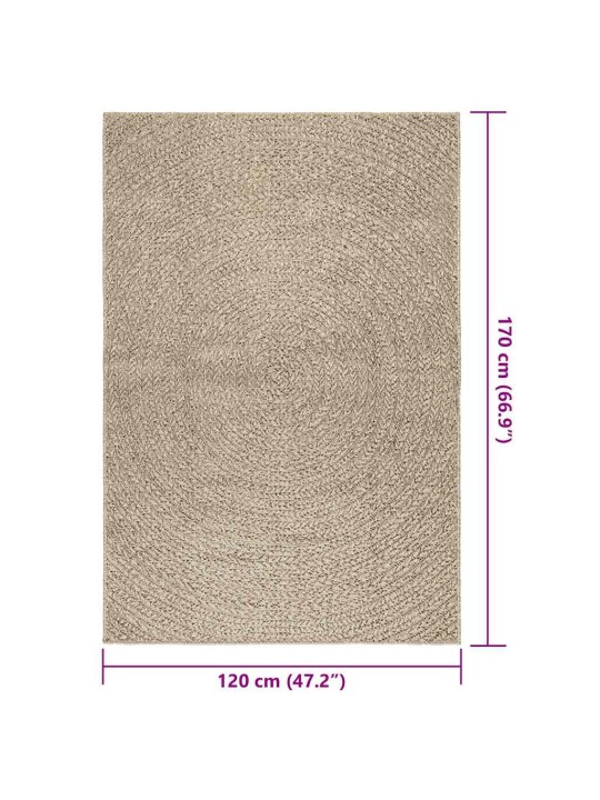 Matto zizur beige 120x170 cm juuttityyli sisä- ja ulkokäyttöön