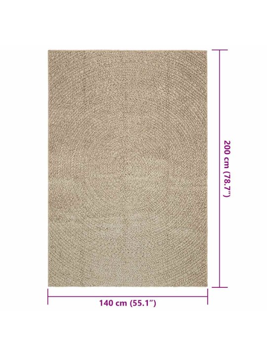 Matto zizur beige 140x200 cm juuttityyli sisä- ja ulkokäyttöön