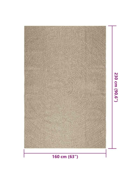 Matto zizur beige 160x230 cm juuttityyli sisä- ja ulkokäyttöön