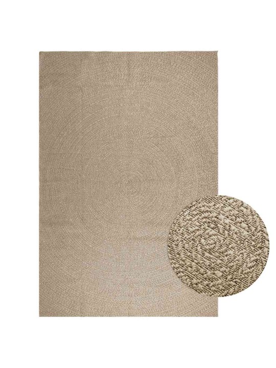 Matto zizur beige 240x340 cm juuttityyli sisä- ja ulkokäyttöön