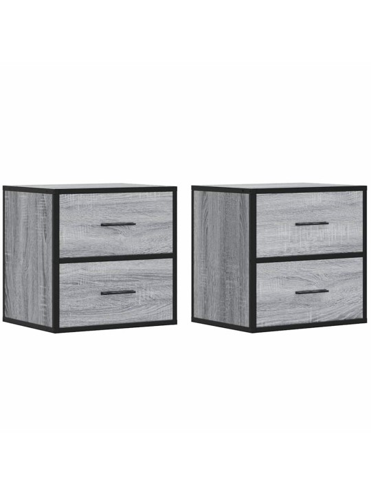 Seinäkaapit 2 kpl harmaa sonoma 40x31x39,5 cm