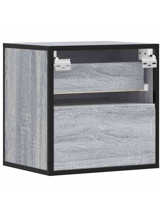 Seinäkaapit 2 kpl harmaa sonoma 40x31x39,5 cm