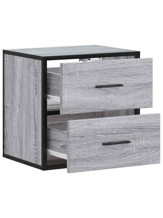 Seinäkaapit 2 kpl harmaa sonoma 40x31x39,5 cm
