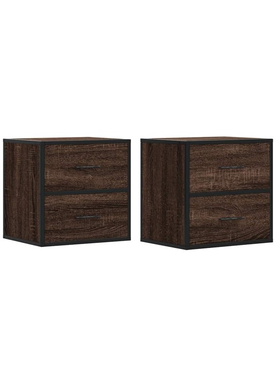 Seinäkaapit 2 kpl ruskea tammi 40x31x39,5 cm