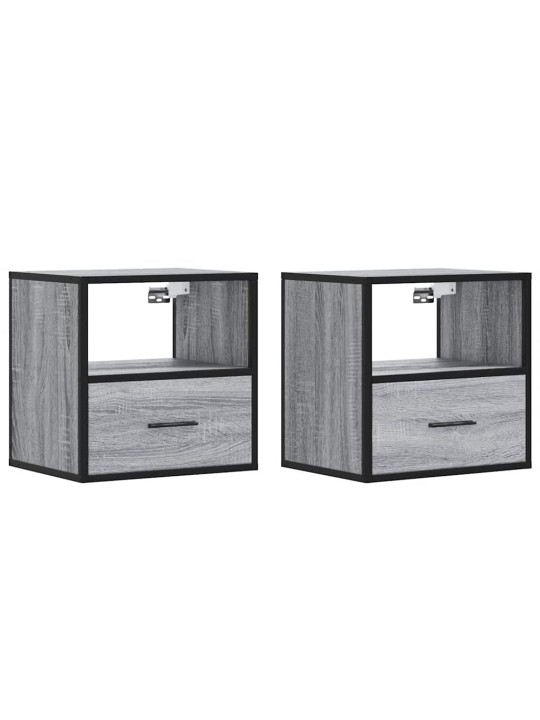 Seinäkaapit 2 kpl harmaa sonoma 40x31x39,5 cm