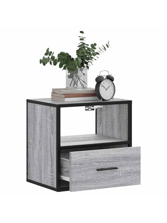Seinäkaapit 2 kpl harmaa sonoma 40x31x39,5 cm