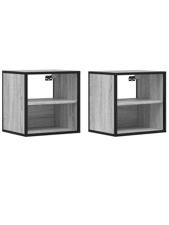 Seinäkaapit 2 kpl harmaa sonoma 40x31x39,5 cm