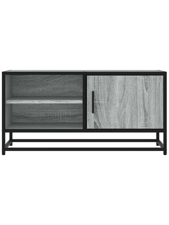 TV-taso harmaa Sonoma 80x34,5x40 cm tekninen puu ja metalli