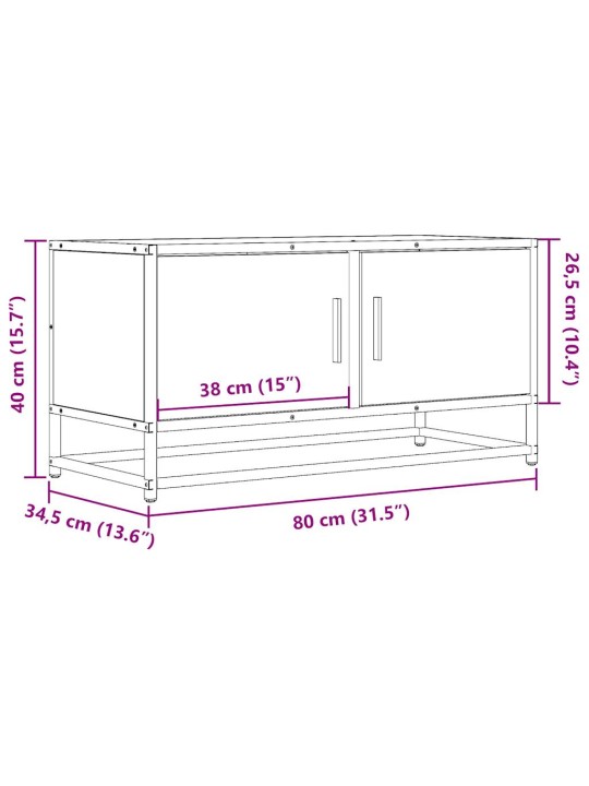 TV-taso savutammi 80x34,5x40 cm tekninen puu ja metalli