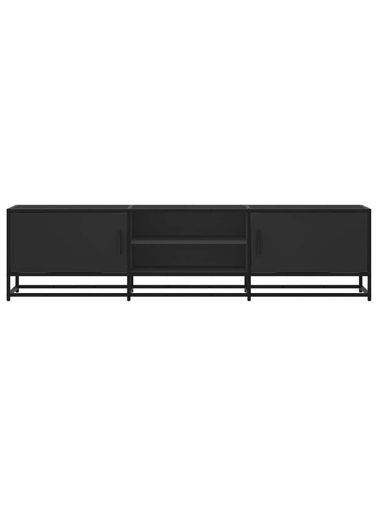 Tv-kaappi musta 160x35x41 cm suunniteltu puu ja metalli