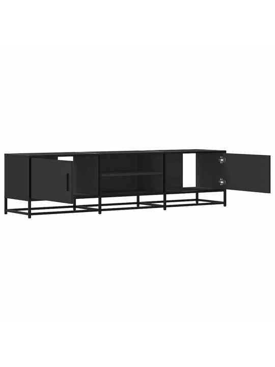Tv-kaappi musta 160x35x41 cm suunniteltu puu ja metalli