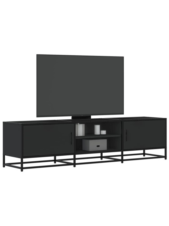 Tv-kaappi musta 160x35x41 cm suunniteltu puu ja metalli