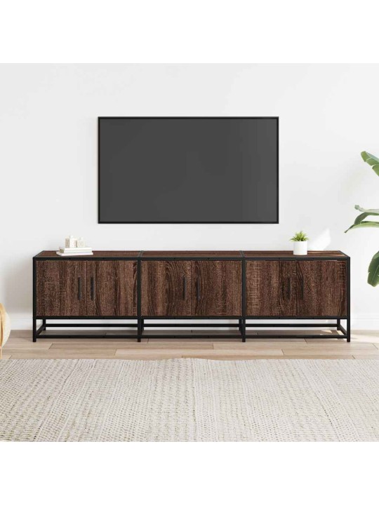 TV-taso ruskea tammi 150x35x41 cm tekninen puu ja metalli