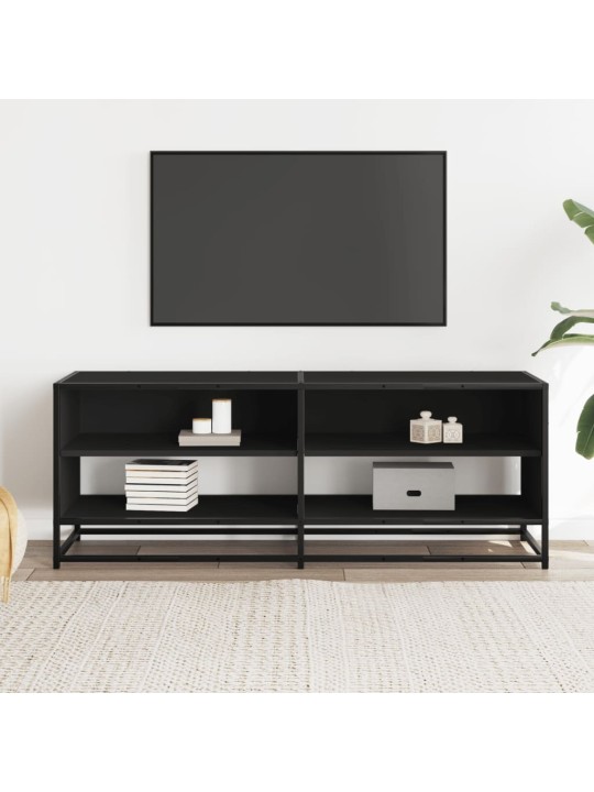 Tv-kaappi musta 120,5x40x46 cm suunniteltu puu ja metalli