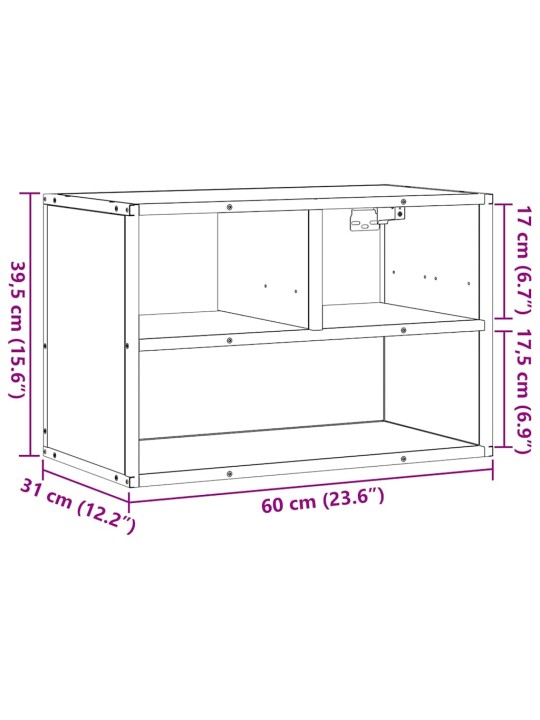 TV-taso Sonoma-tammi 60x31x39,5 cm tekninen puu ja metalli