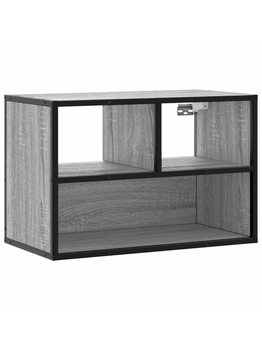 TV-taso harmaa Sonoma 60x31x39,5 cm tekninen puu ja metalli