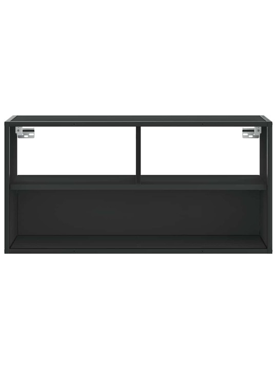 TV-taso musta 80x31x39,5 cm tekninen puu ja metalli