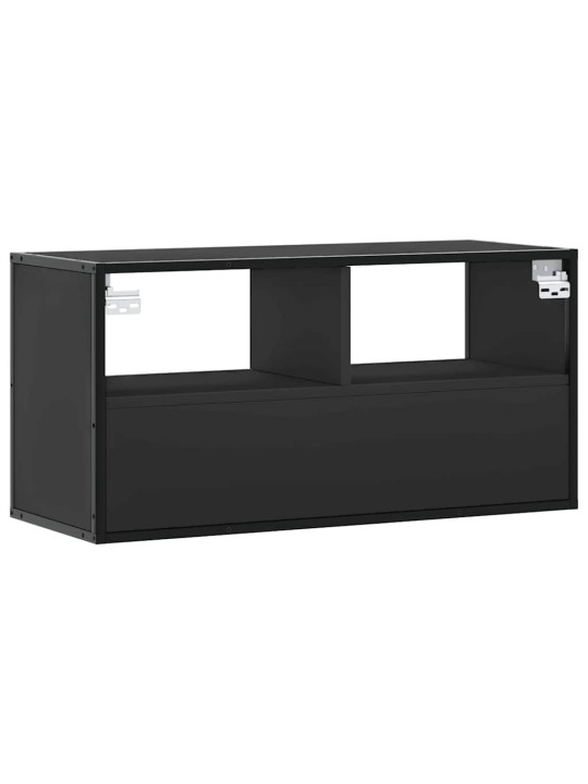 TV-taso musta 80x31x39,5 cm tekninen puu ja metalli