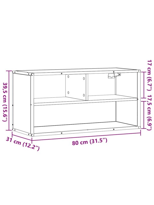 TV-taso Sonoma-tammi 80x31x39,5 cm tekninen puu ja metalli