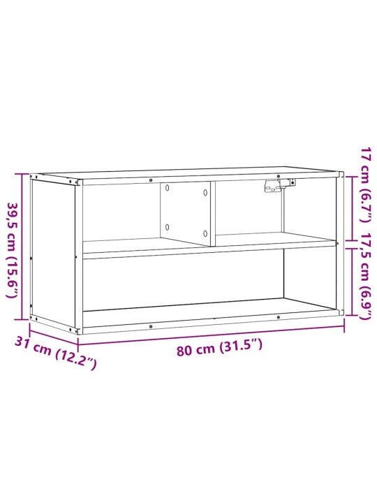 TV-taso savutammi 80x31x39,5 cm tekninen puu ja metalli