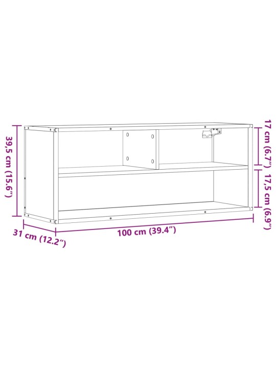 TV-taso musta 100x31x39,5 cm tekninen puu ja metalli