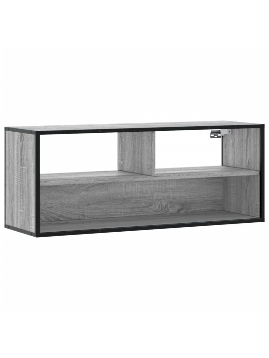 TV-taso harmaa Sonoma 100x31x39,5 cm tekninen puu ja metalli