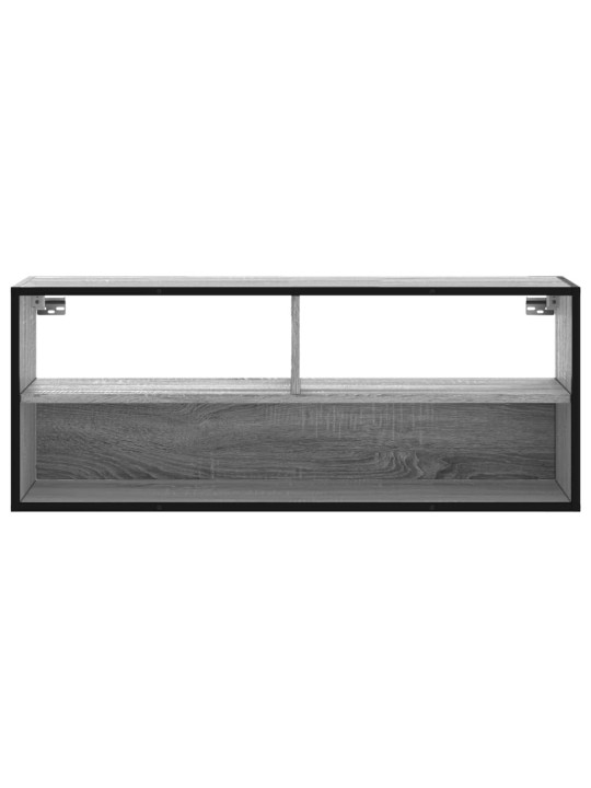 TV-taso harmaa Sonoma 100x31x39,5 cm tekninen puu ja metalli