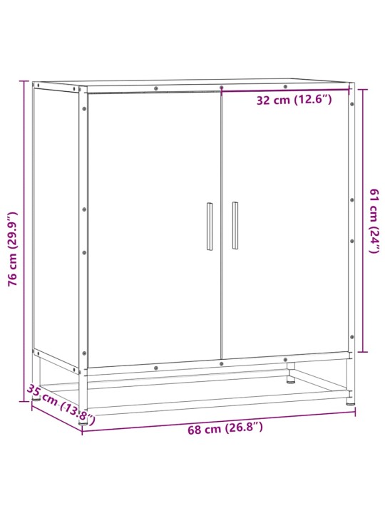 senkki musta 68x35x76 cm suunniteltu puu ja metalli