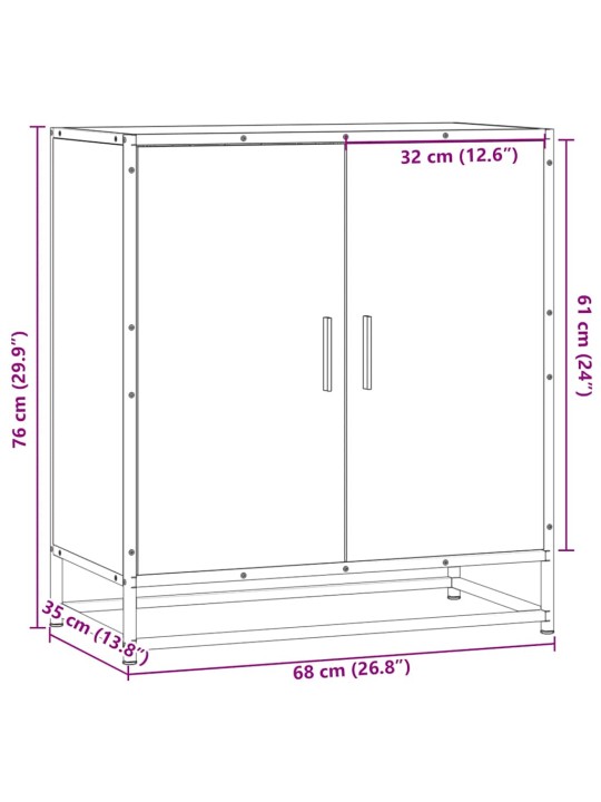 Senkki Savustettu tammi 68x35x76 cm Suunniteltu puu ja metalli