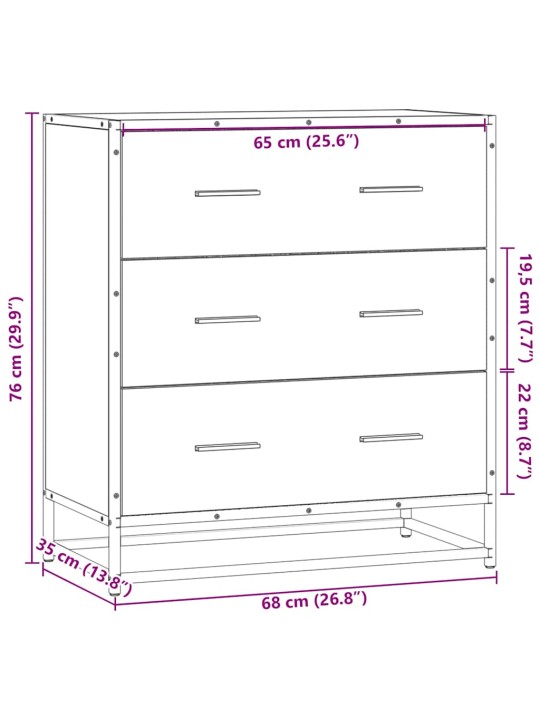 senkki musta 68x35x76 cm suunniteltu puu ja metalli