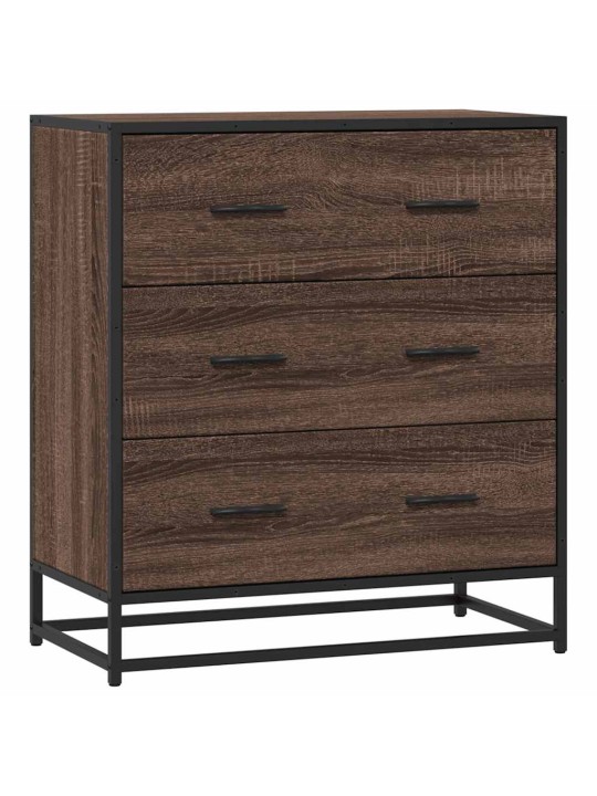 Senkki ruskea tammi 68x35x76 cm tekninen puu ja metalli