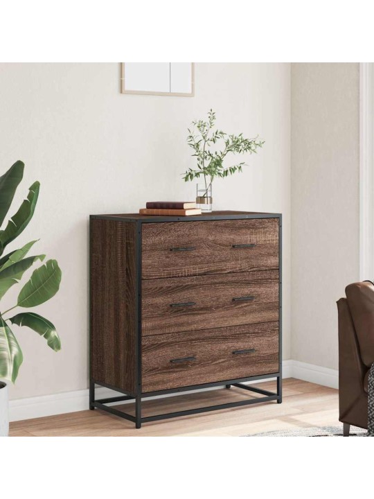 Senkki ruskea tammi 68x35x76 cm tekninen puu ja metalli