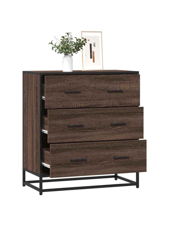 Senkki ruskea tammi 68x35x76 cm tekninen puu ja metalli