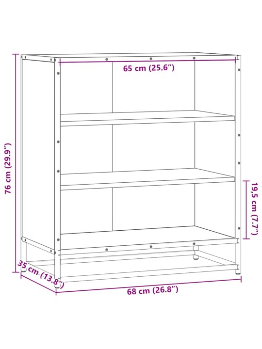 Senkki Savustettu tammi 68x35x76 cm Suunniteltu puu ja metalli