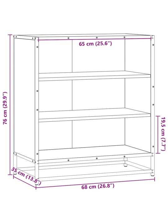 Senkki ruskea tammi 68x35x76 cm tekninen puu ja metalli