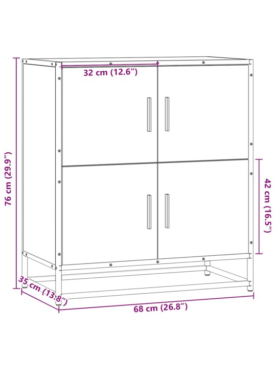 Senkki ruskea tammi 68x35x76 cm tekninen puu