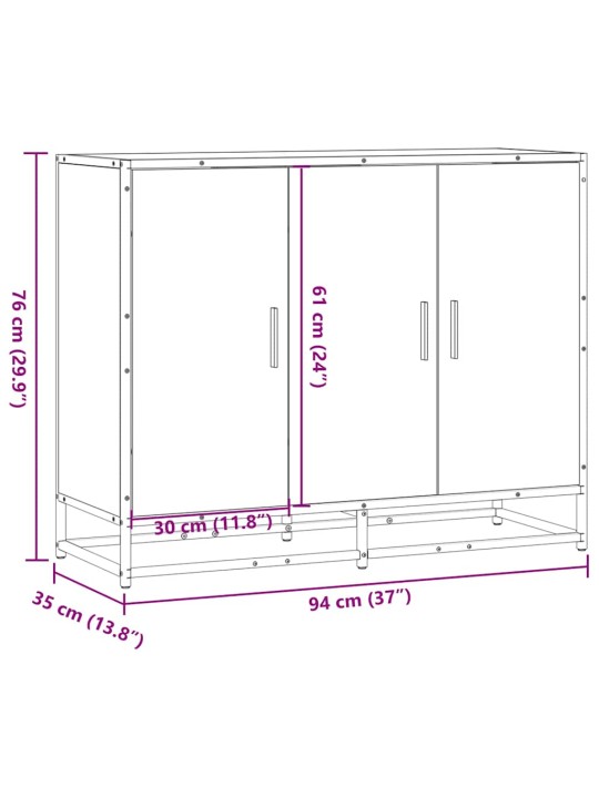 Senkki ruskea tammi 94x35x76 cm tekninen puu