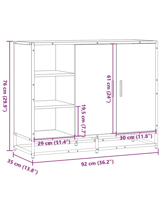 Senkki musta 92x35x76 cm tekninen puu