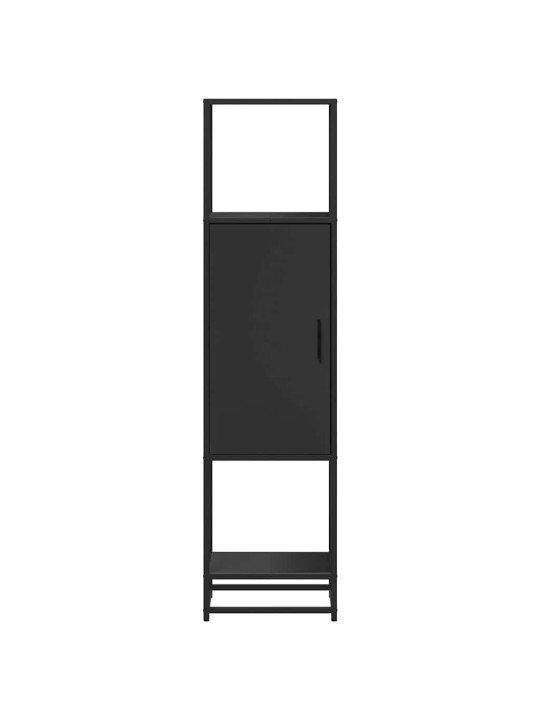 Korkeaboard musta 35,5x35x139 cm suunniteltu puu ja metalli