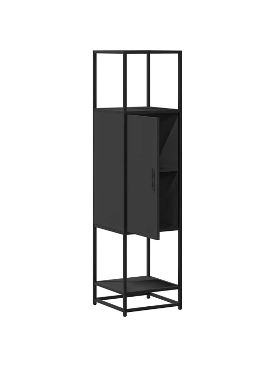 Korkeaboard musta 35,5x35x139 cm suunniteltu puu ja metalli