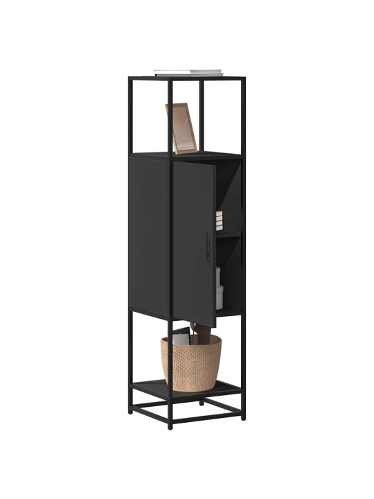 Korkeaboard musta 35,5x35x139 cm suunniteltu puu ja metalli