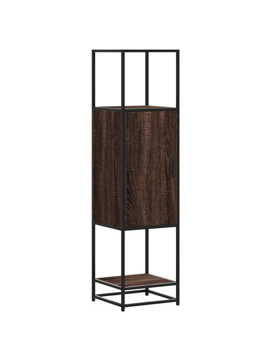 Kaappi ruskea tammi 35,5x35x139 cm tekninen puu ja metalli