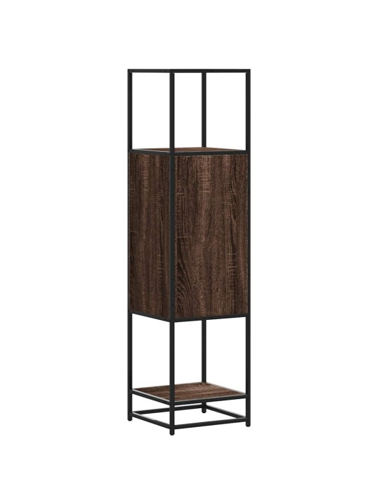 Kaappi ruskea tammi 35,5x35x139 cm tekninen puu ja metalli