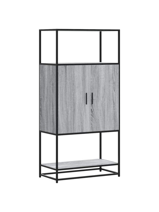 Highboard harmaa sonoma 68x35x139 cm suunniteltu puu ja metalli