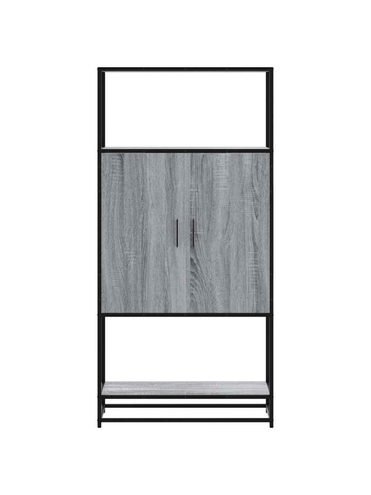 Highboard harmaa sonoma 68x35x139 cm suunniteltu puu ja metalli