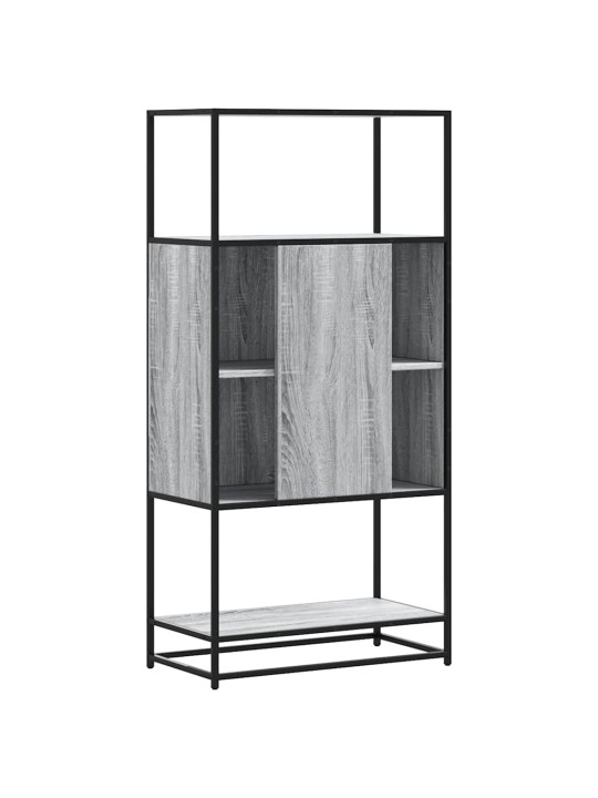 Highboard harmaa sonoma 68x35x139 cm suunniteltu puu ja metalli