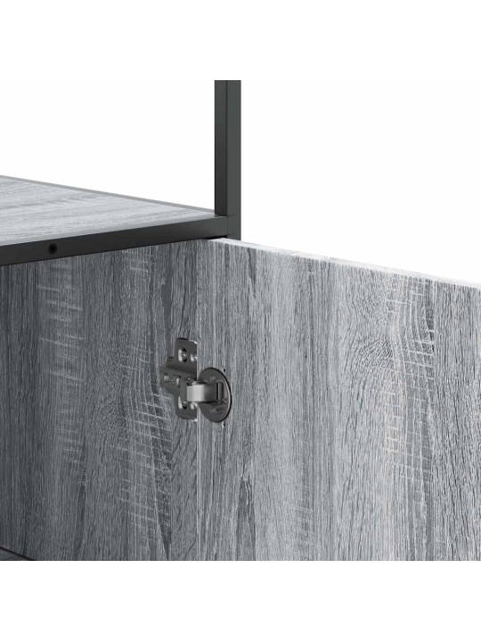 Highboard harmaa sonoma 68x35x139 cm suunniteltu puu ja metalli