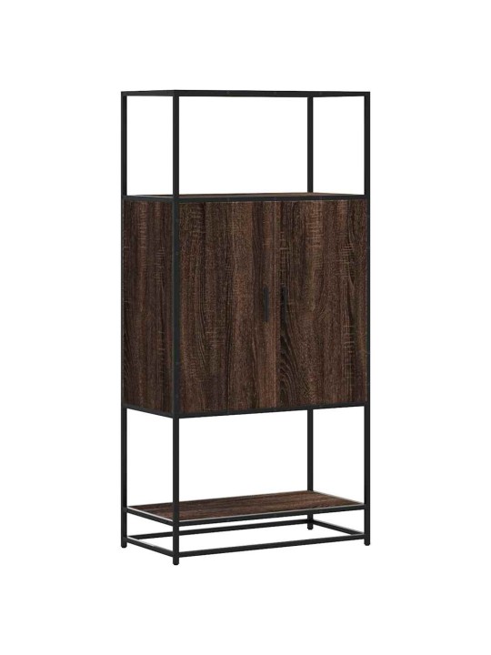 Kaappi ruskea tammi 68x35x139 cm tekninen puu ja metalli